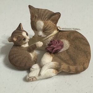 Country Artists Kitten Tales In My Heart Mother & Kitten Cat 4" Figurine Vintage